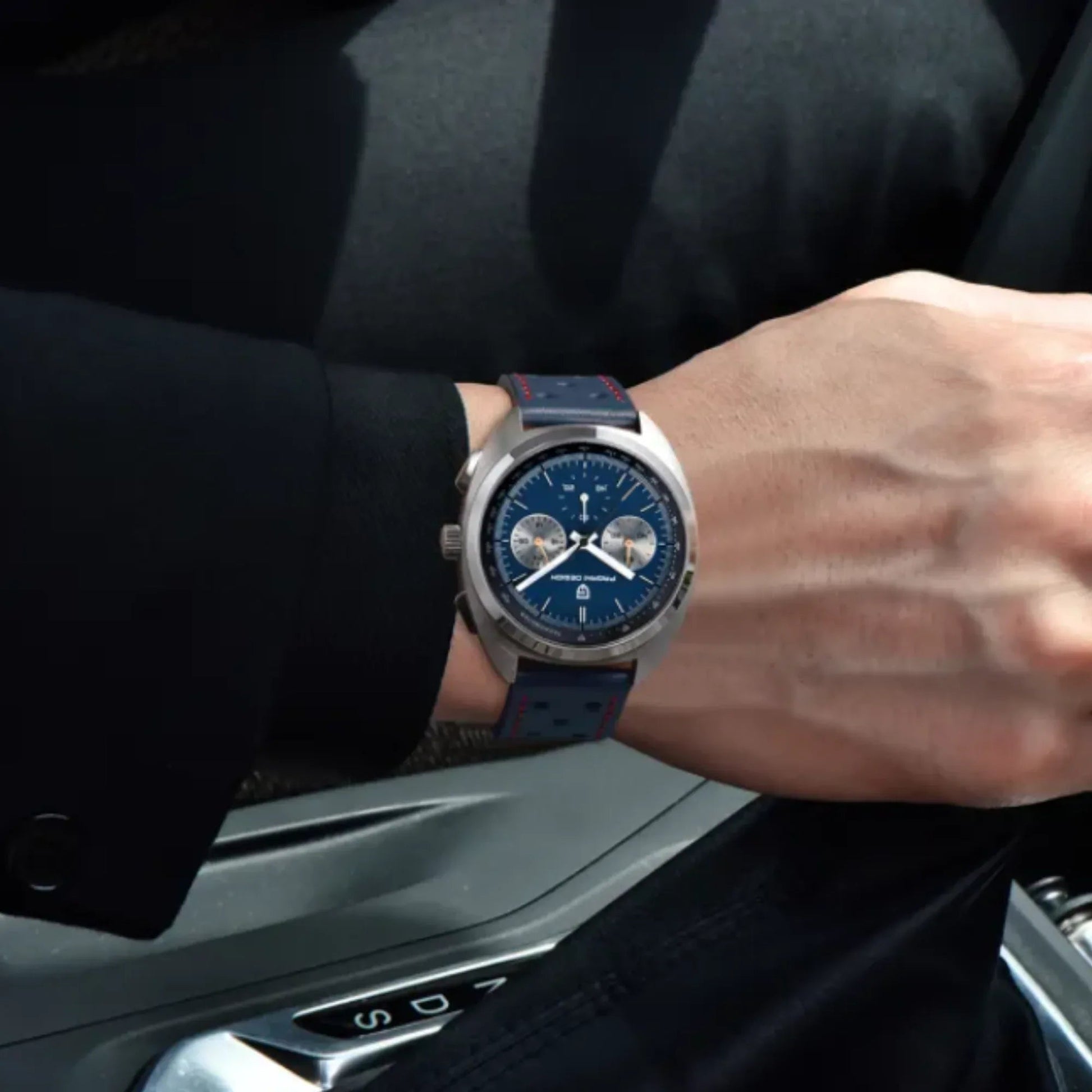 PAGANI DESIGN PD-1782 Men's Quartz Watches Chronograph Stainless Steel 40mm Sports Wrist Watch for Men - Blue Dial With Blue Leather Strap - DREAM WATCHES