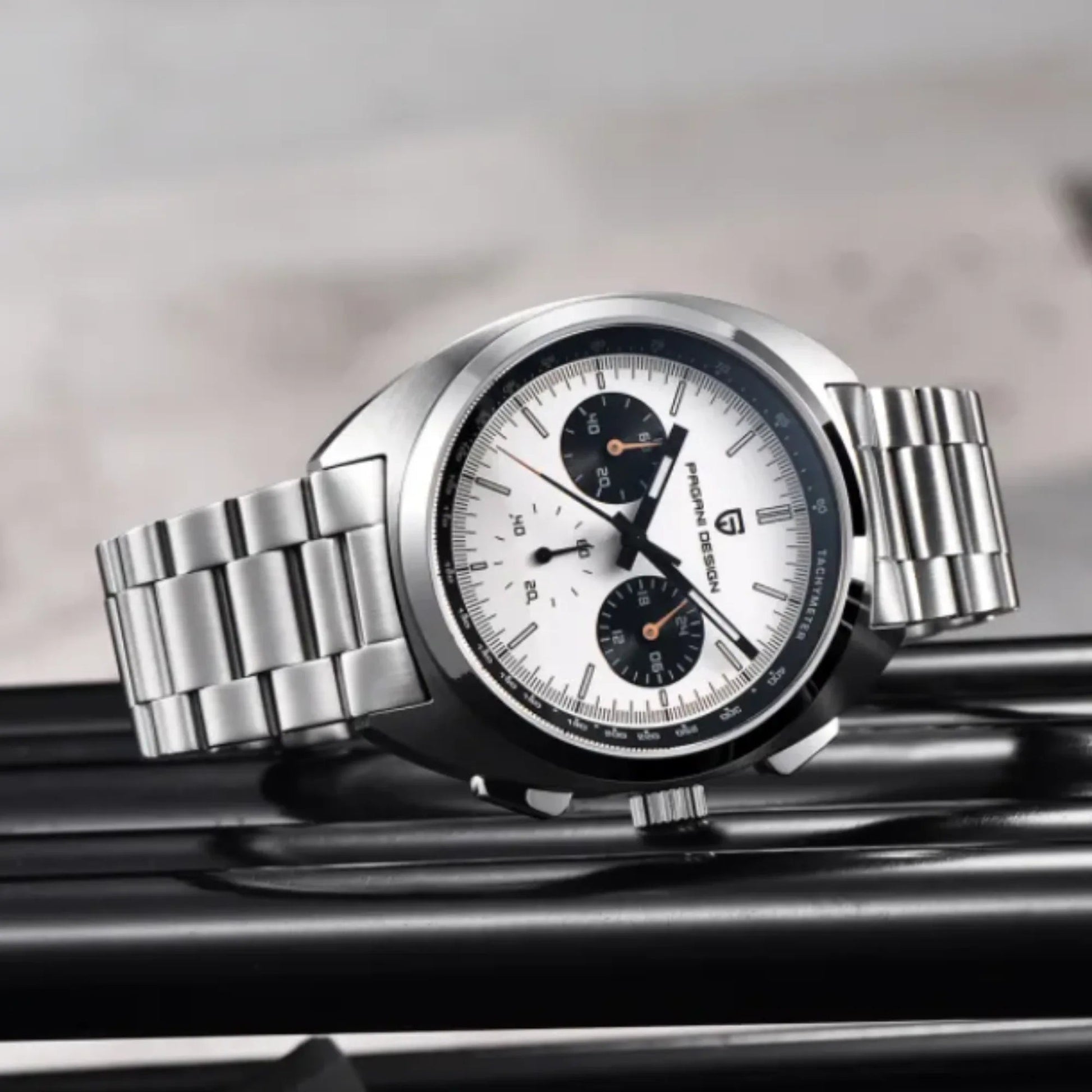 PAGANI DESIGN PD-1782 Men's Quartz Watches Chronograph Stainless Steel 40mm Sports Wrist Watch for Men - White Dial - DREAM WATCHES