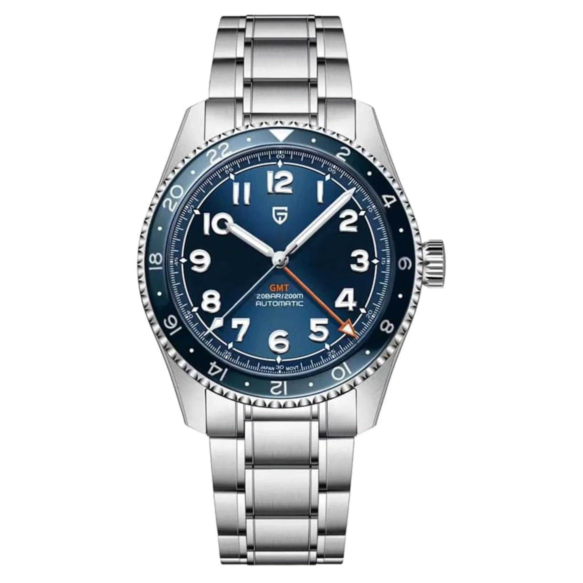 Pagani Design PD-1784 Men's Automatic Mechanical Watch NH34 Japanese Movement GMT Stainless Steel 200M Waterproof Business Watch 40mm - Blue Dial - DREAM WATCHES