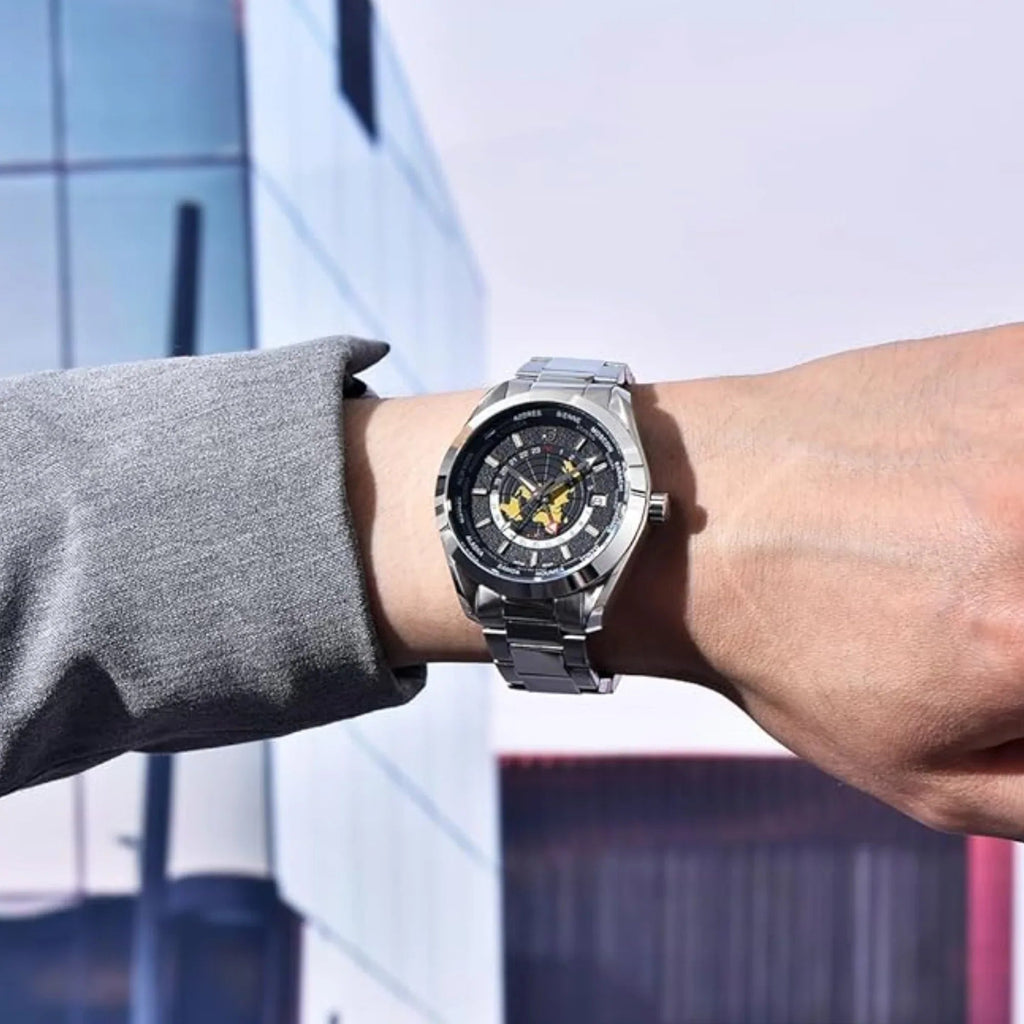 Pagani Design PD-1788 40mm Automatic GMT Stainless Steel World Timer - Black - DREAM WATCHES