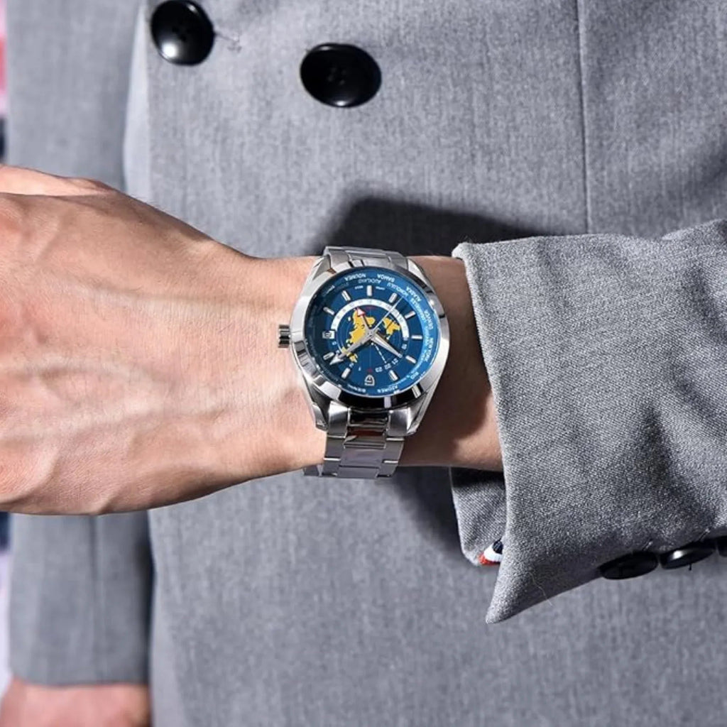 Pagani Design PD-1788 40mm Automatic GMT Stainless Steel World Timer - Deep Blue - DREAM WATCHES