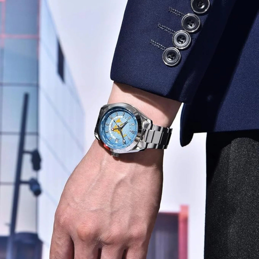 Pagani Design PD-1788 40mm Automatic GMT Stainless Steel World Timer - Sky Blue - DREAM WATCHES