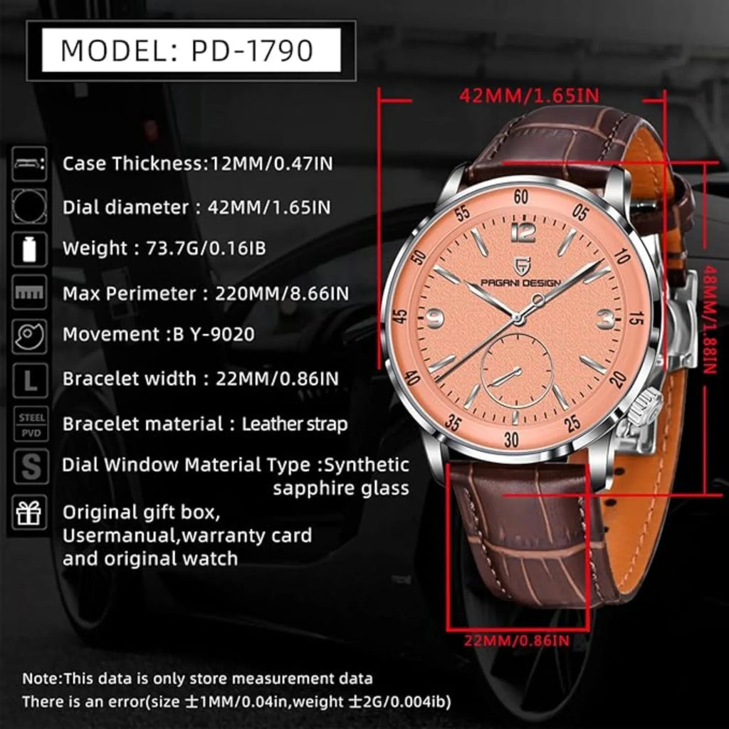 PAGANI DESIGN PD-1790 Men's Watches Chronograph Stainless Steel 42mm Sports Wrist Watch for Men - DREAM WATCHES