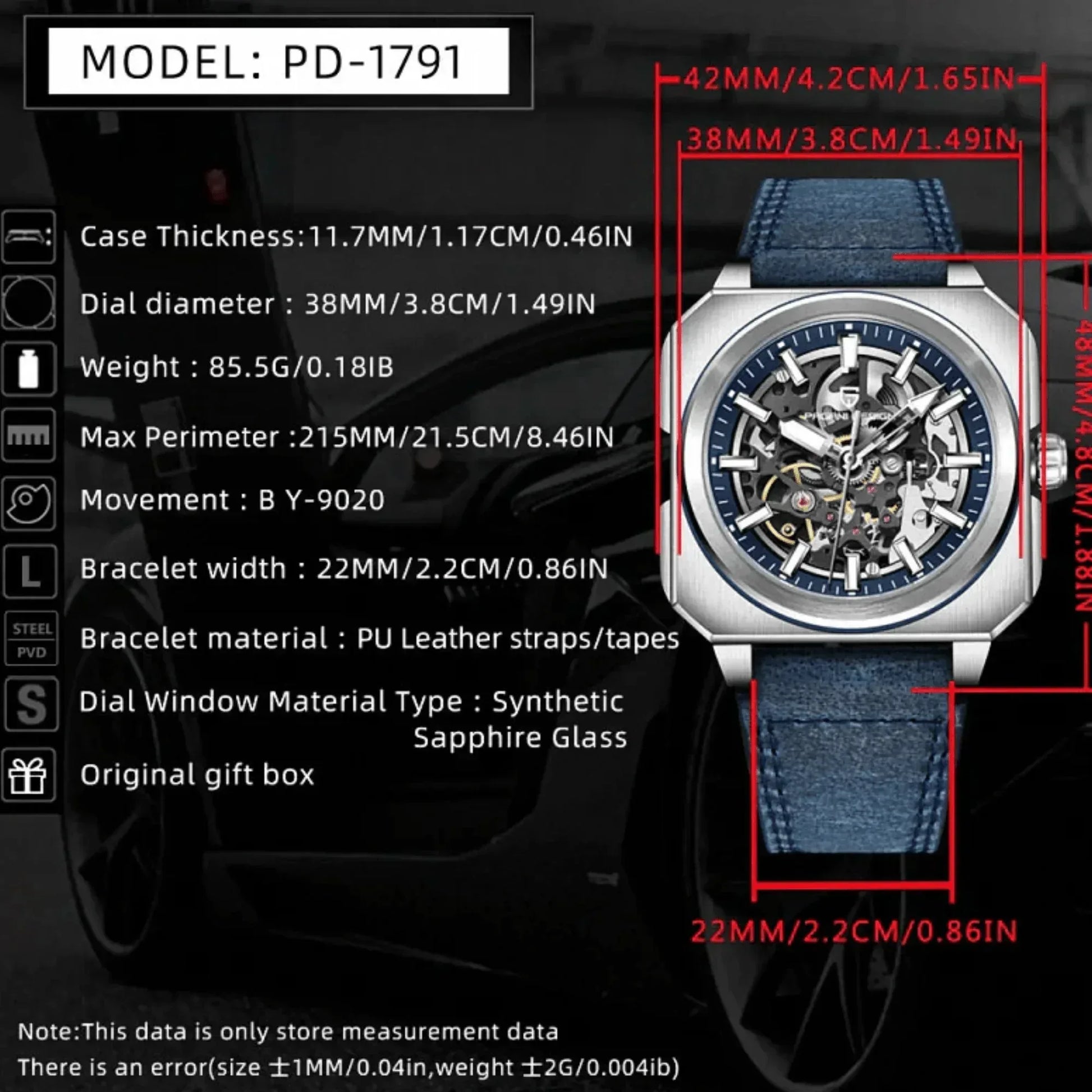 Pagani Design PD-1791 Men's 42MM 50M Waterproof Automatic Mechanical Watch - DREAM WATCHES