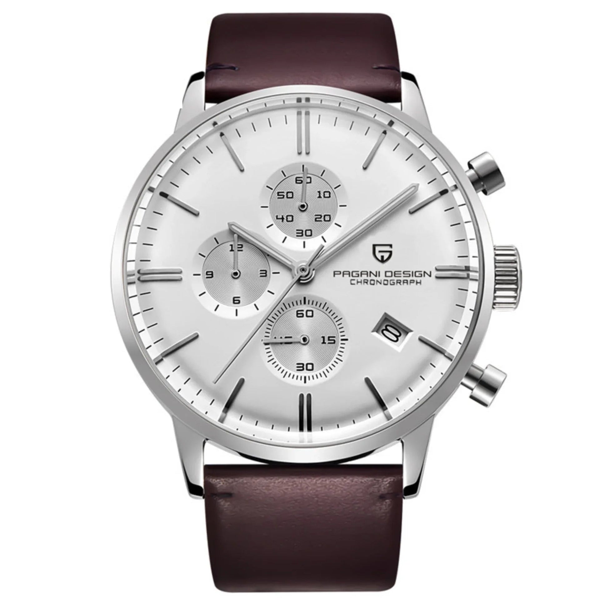 Pagani Design PD-2720K Chronograph (Movement Japanese VK67) | Stainless Steel Men's Luxury Watch - White Dial - DREAM WATCHES
