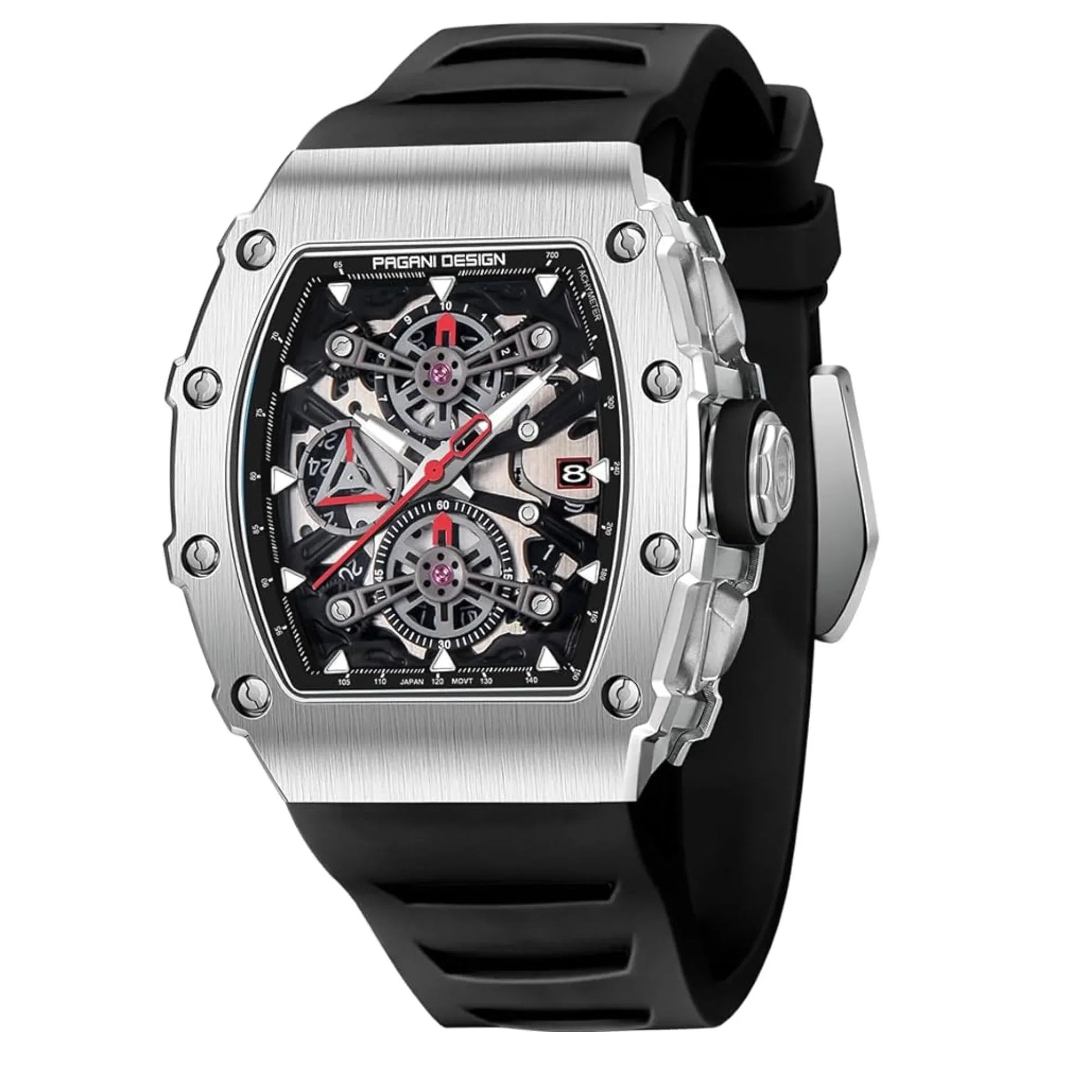 Pagani Design PD-YS011 Mens Skeleton Quartz Wristwatch YM92 Movt Watch for Men Sapphire Glass Stainless Steel Case Waterproof - DREAM WATCHES
