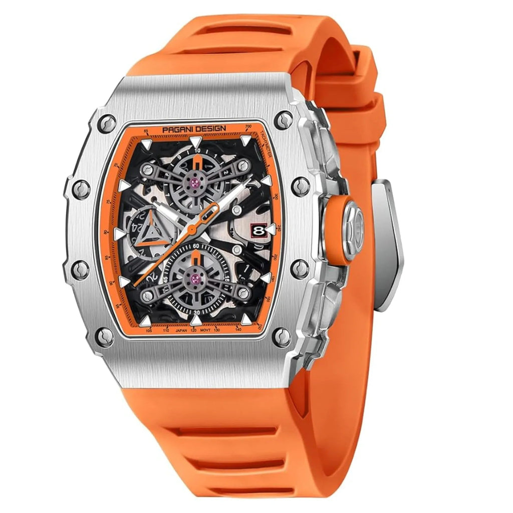 Pagani Design PD-YS011 Mens Skeleton Quartz Wristwatch YM92 Movt Watch for Men Sapphire Glass Stainless Steel Case Waterproof Clock - DREAM WATCHES