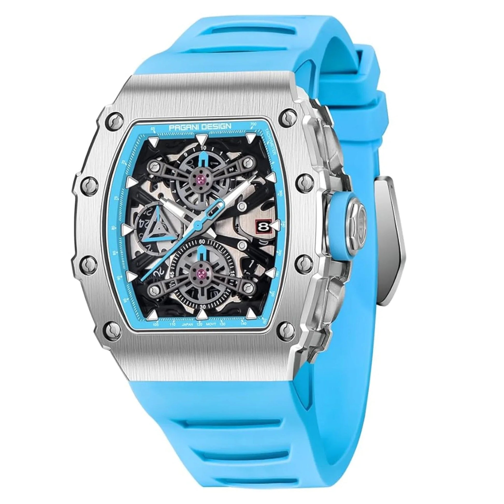Pagani Design PD-YS011 Mens Skeleton Quartz Wristwatch YM92 Movt Watch for Men Sapphire Glass Stainless Steel Case Waterproof Clock - DREAM WATCHES