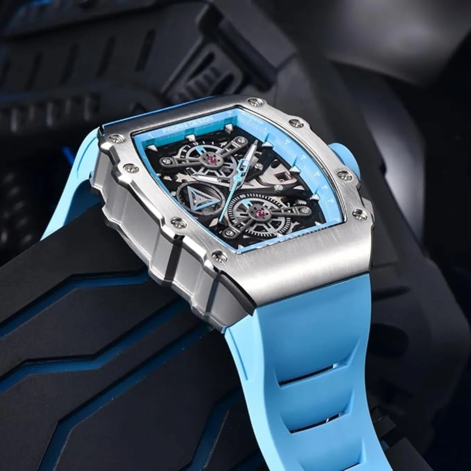 Pagani Design PD-YS011 Mens Skeleton Quartz Wristwatch YM92 Movt Watch for Men Sapphire Glass Stainless Steel Case Waterproof Clock - DREAM WATCHES
