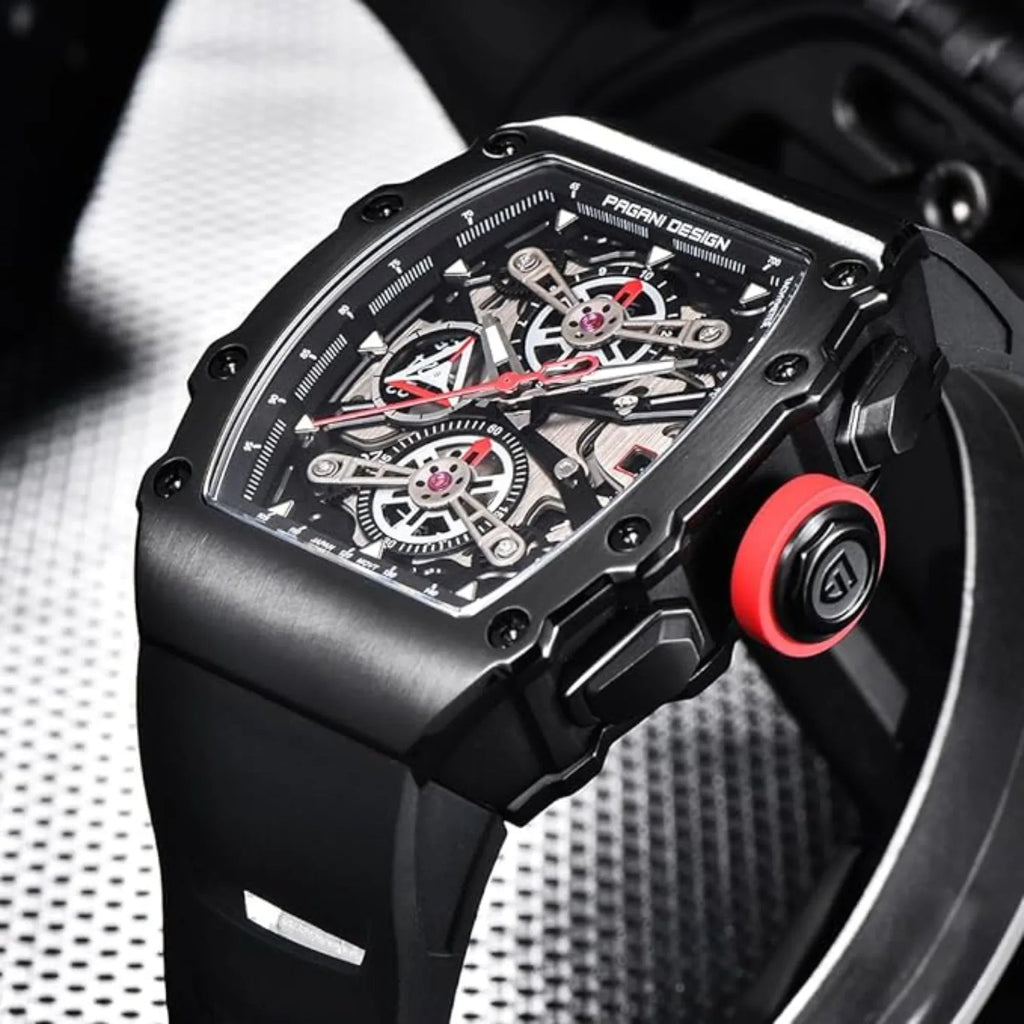 Pagani Design PD-YS011 Mens Skeleton Quartz Wristwatch YM92 Movt Watch for Men Sapphire Glass Stainless Steel Case Waterproof Clock - DREAM WATCHES