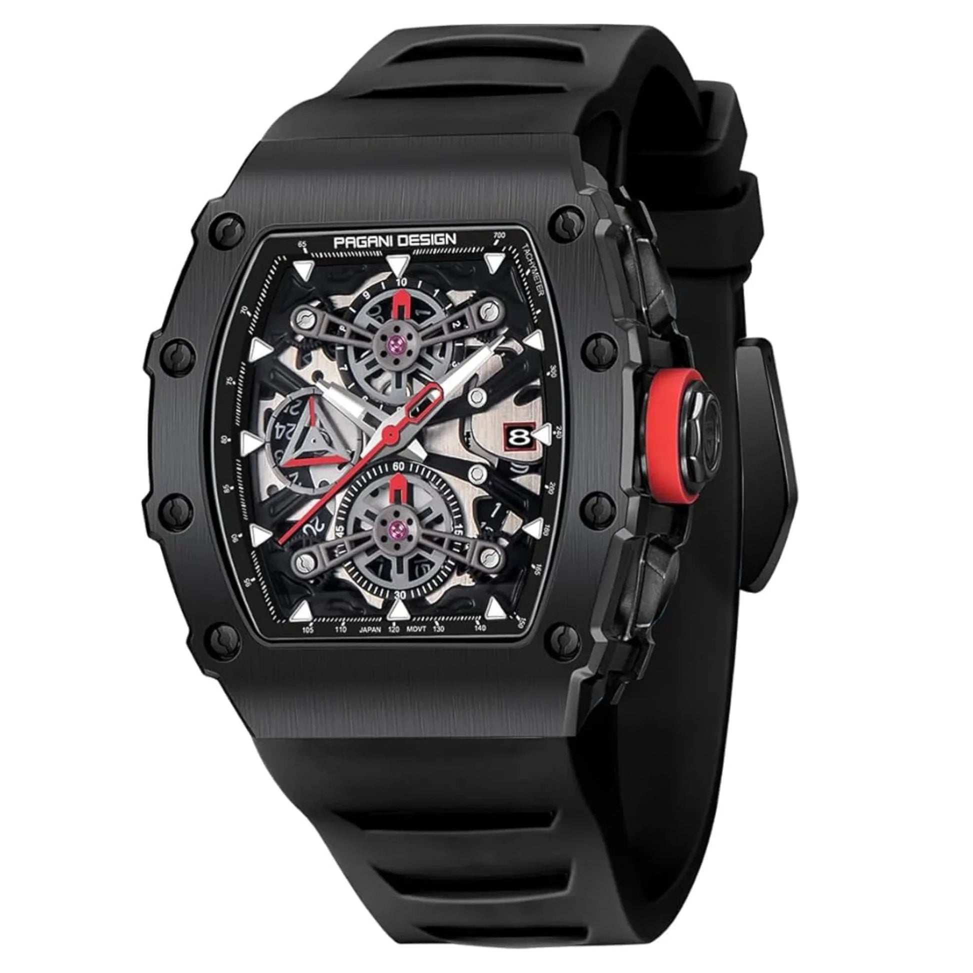 Pagani Design PD-YS011 Mens Skeleton Quartz Wristwatch YM92 Movt Watch for Men Sapphire Glass Stainless Steel Case Waterproof Clock - DREAM WATCHES