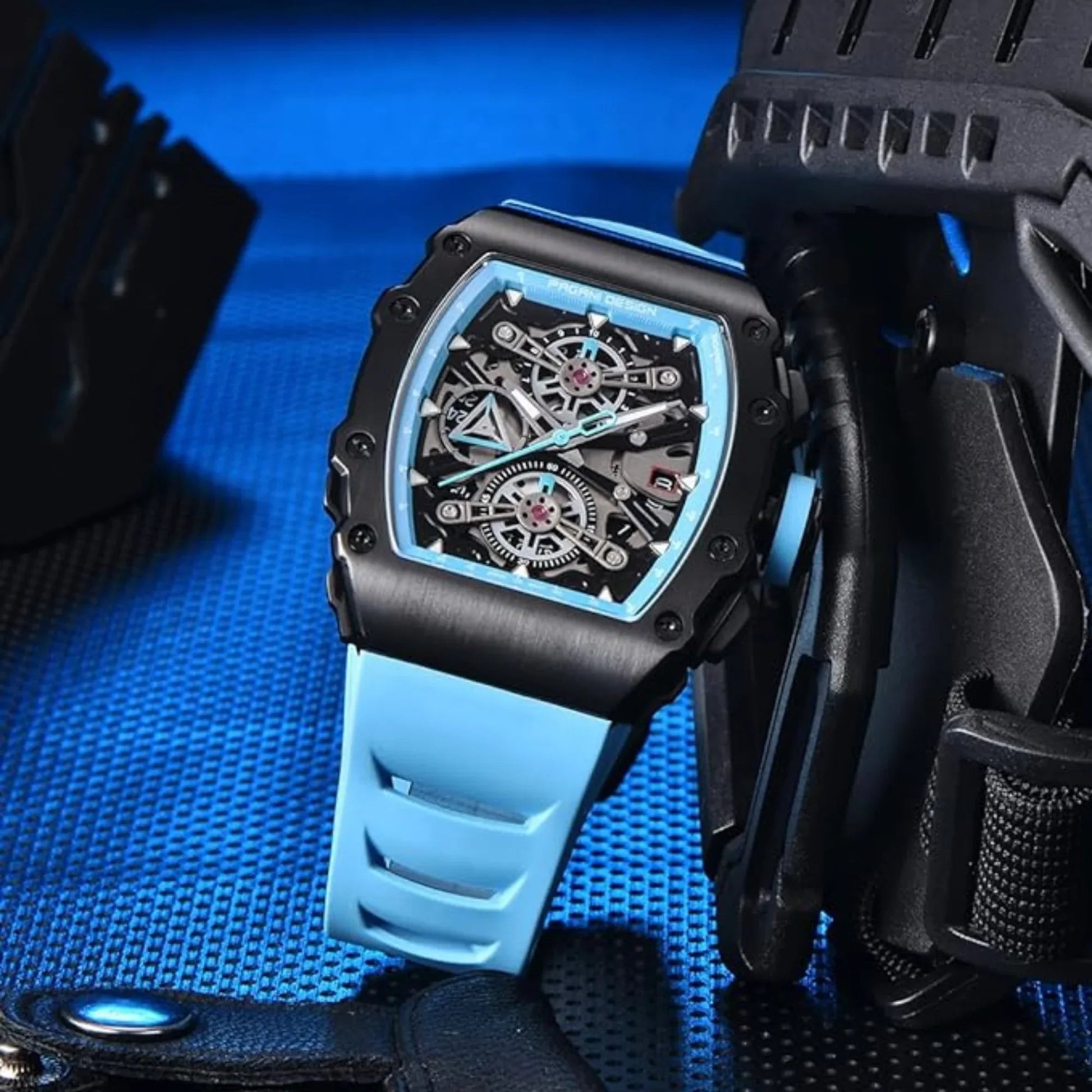 Pagani Design PD-YS011 Mens Skeleton Quartz Wristwatch YM92 Movt Watch for Men Sapphire Glass Stainless Steel Case Waterproof Clock - DREAM WATCHES