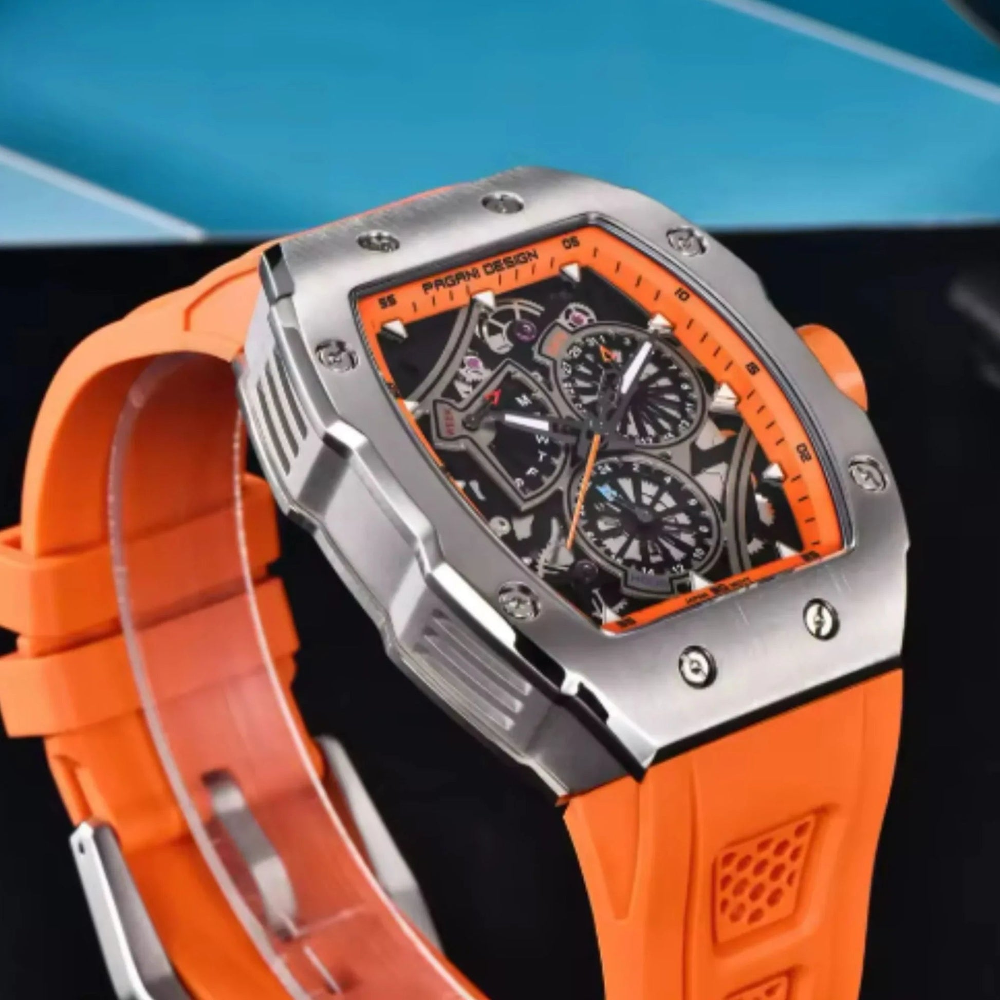 Pagani Design PD-YS012 Tonneau Watch Men's 41MM 50M Waterproof Fashion Quartz Japan VH88 Quartz Watch Fashion Sapphire Crystal Stainless Steel Luminous Business Watch - DREAM WATCHES