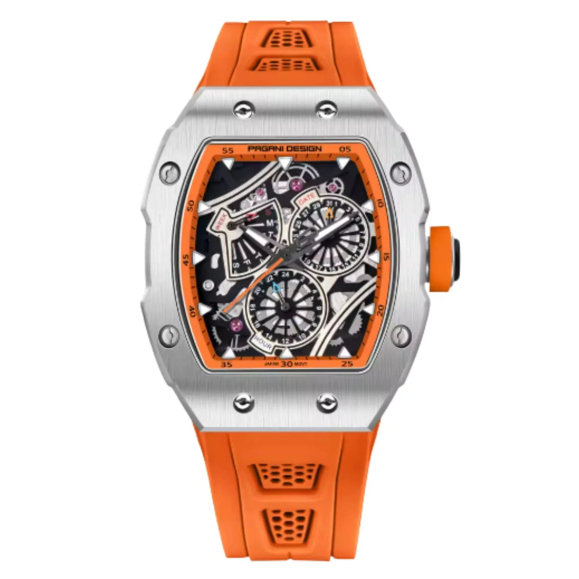 Pagani Design PD-YS012 Tonneau Watch Men's 41MM 50M Waterproof Fashion Quartz Japan VH88 Quartz Watch Fashion Sapphire Crystal Stainless Steel Luminous Business Watch - DREAM WATCHES