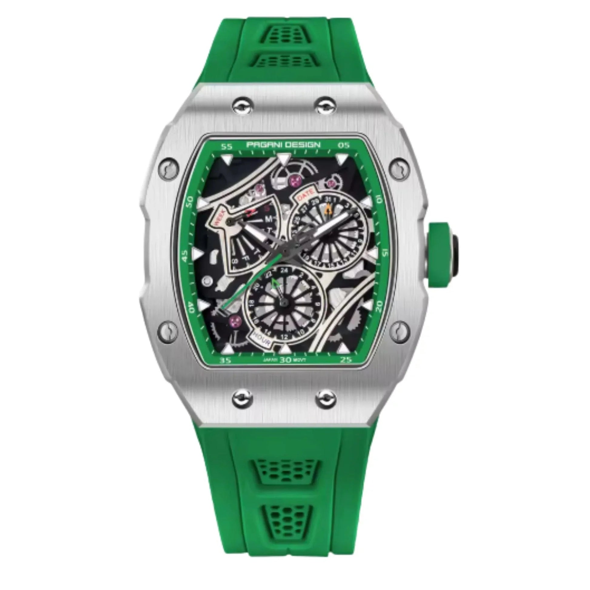 Pagani Design PD-YS012 Tonneau Watch Men's 41MM 50M Waterproof Fashion Quartz Japan VH88 Quartz Watch Fashion Sapphire Crystal Stainless Steel Luminous Business Watch - DREAM WATCHES