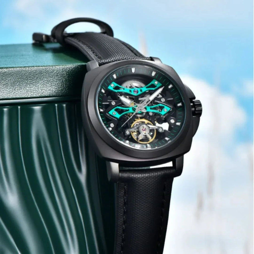 PAGANI DESIGN PD-YS017 Automatic Men's Stainless Steel Skeleton Wrist Watch with PU Leather - DREAM WATCHES