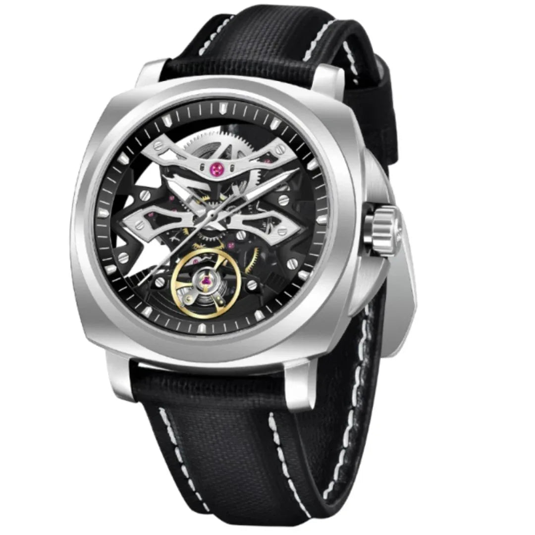 PAGANI DESIGN PD-YS017 Automatic Men's Stainless Steel Skeleton Wrist Watch with PU Leather - DREAM WATCHES