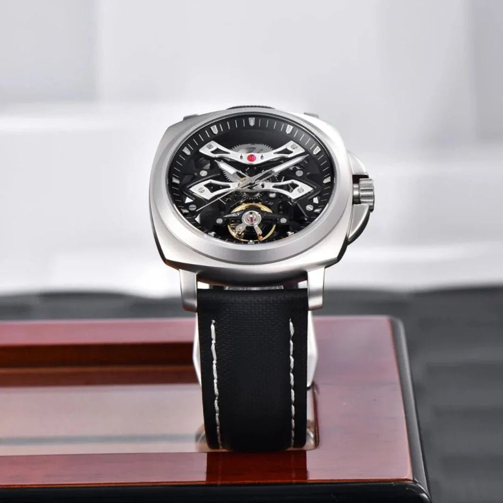 PAGANI DESIGN PD-YS017 Automatic Men's Stainless Steel Skeleton Wrist Watch with PU Leather - DREAM WATCHES