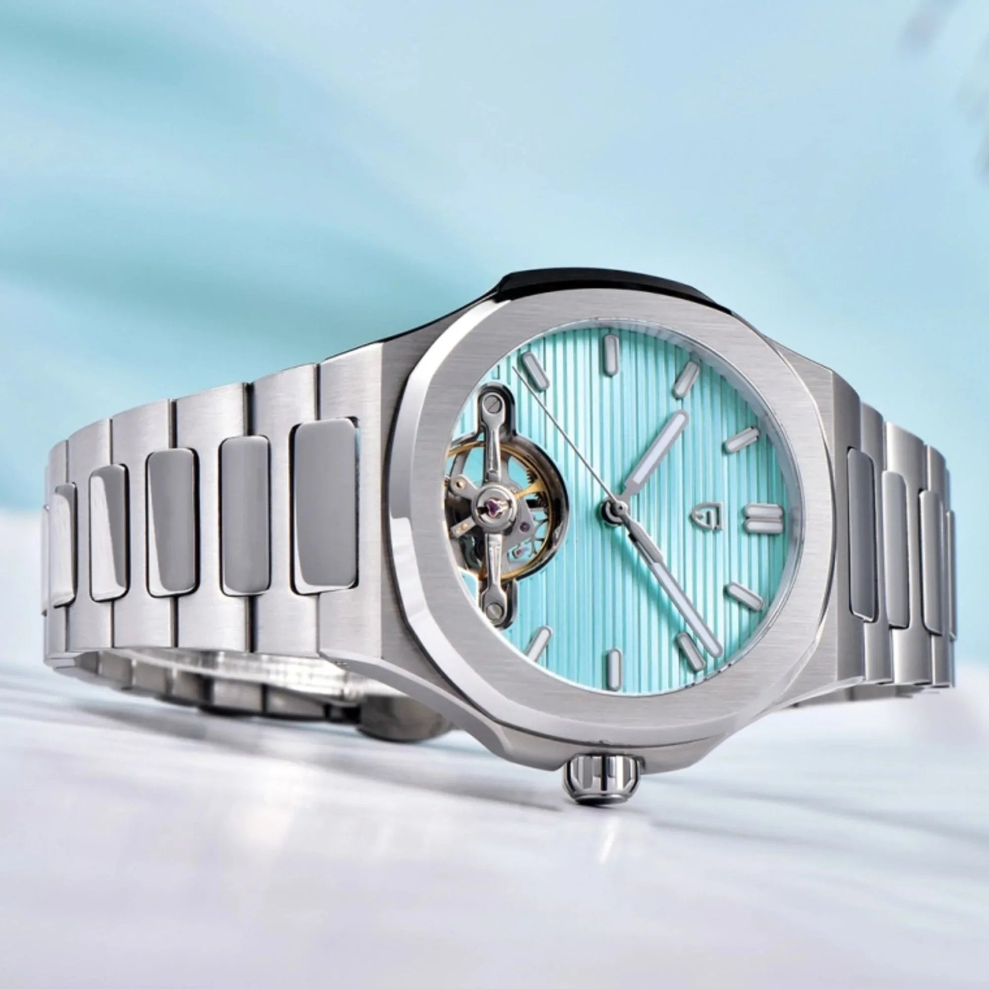 PAGANI DESIGN PD-YS025 Automatic Stainless Steel Sapphire Glass Wristwatch with open Balance Wheel - DREAM WATCHES