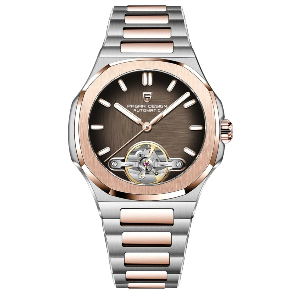 PAGANI DESIGN PD-YS025 Automatic Stainless Steel Sapphire Glass Wristwatch with open Balance Wheel - DREAM WATCHES
