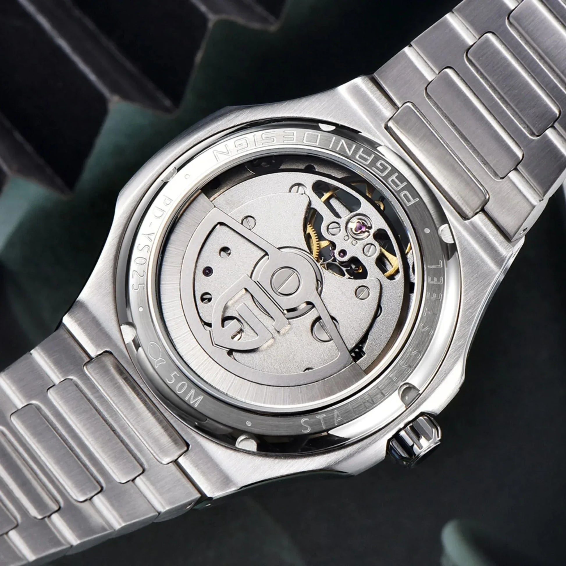 PAGANI DESIGN PD-YS025 Automatic Stainless Steel Sapphire Glass Wristwatch with open Balance Wheel - DREAM WATCHES