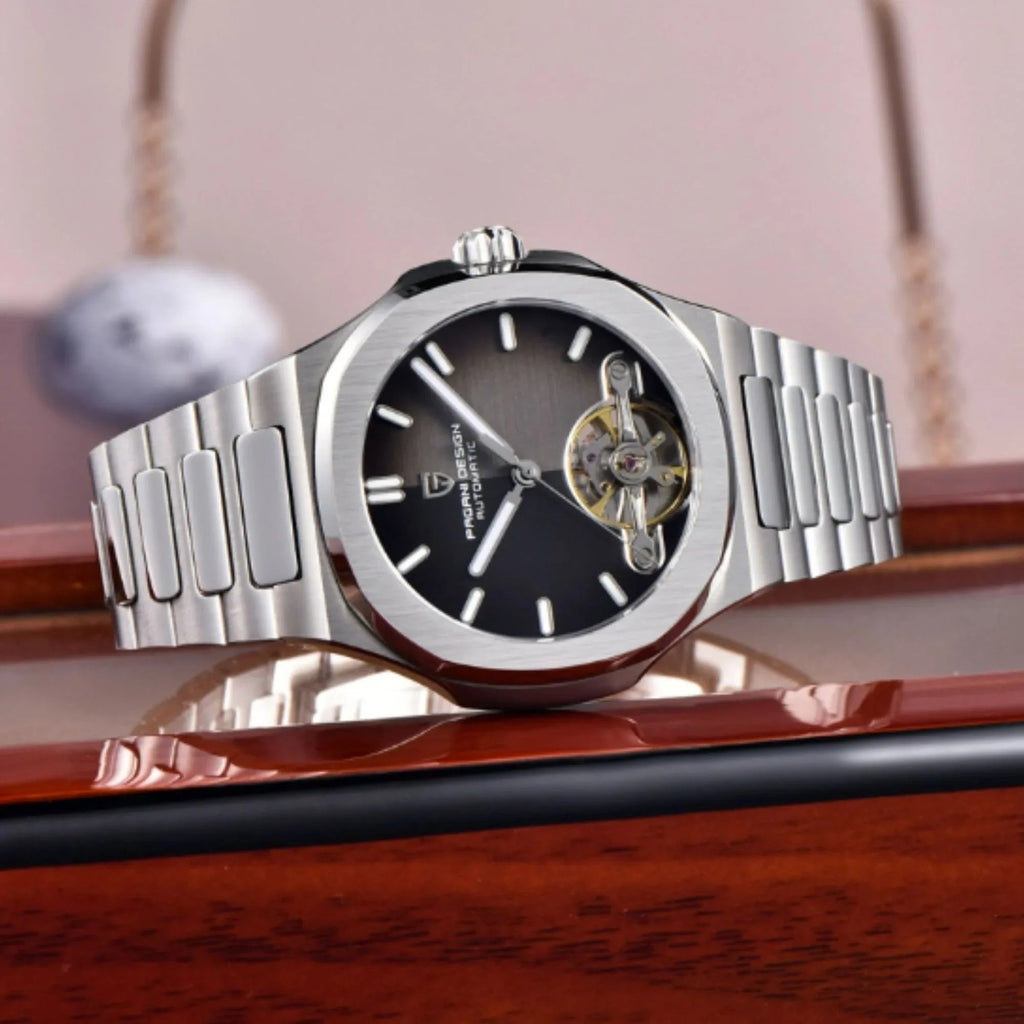 PAGANI DESIGN PD-YS025 Automatic Stainless Steel Sapphire Glass Wristwatch with open Balance Wheel - DREAM WATCHES