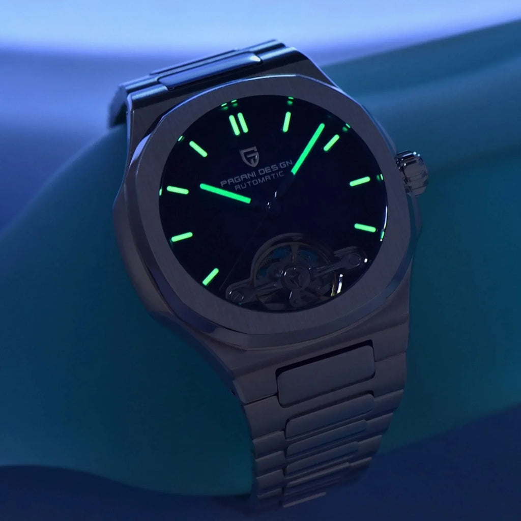 PAGANI DESIGN PD-YS025 Automatic Stainless Steel Sapphire Glass Wristwatch with open Balance Wheel - DREAM WATCHES