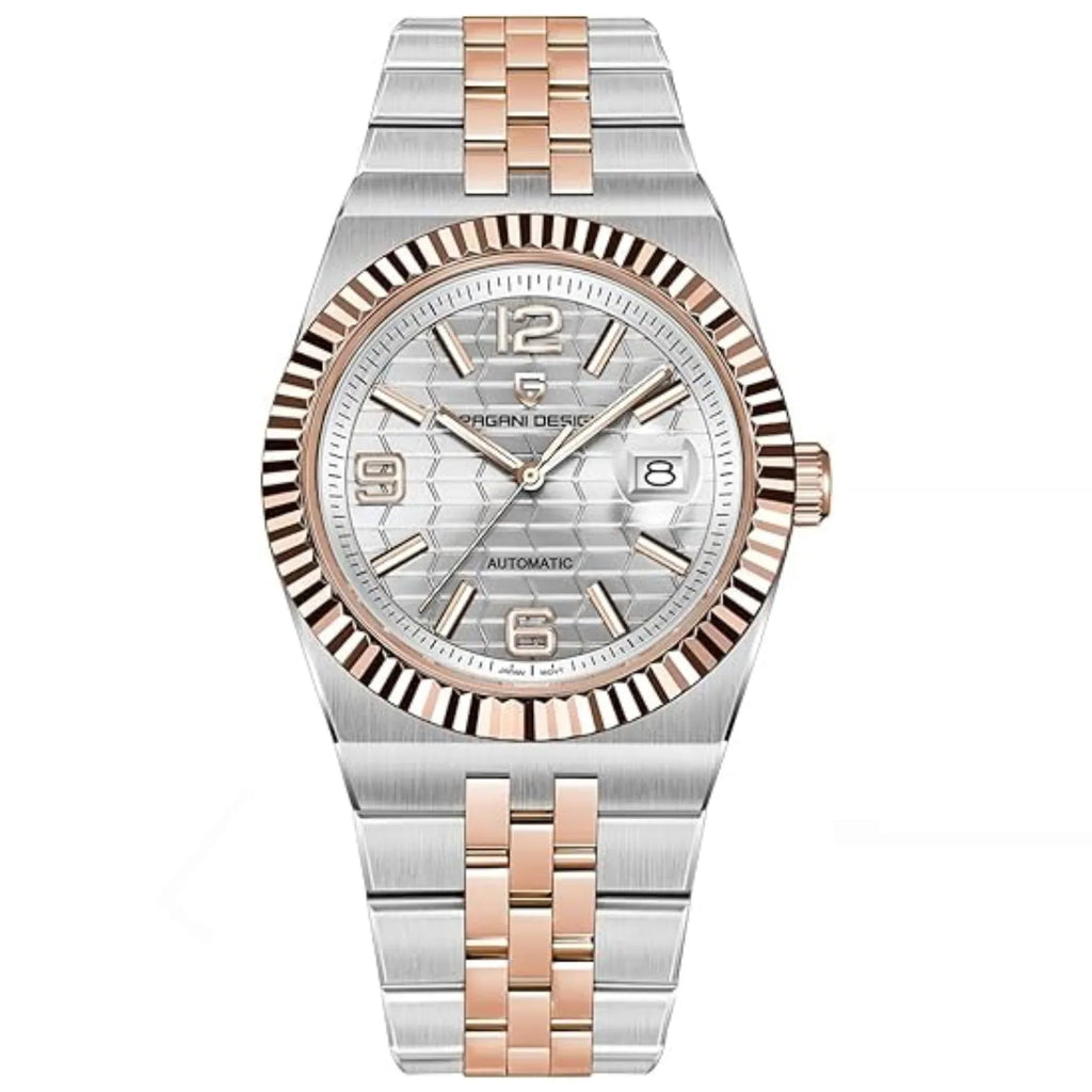 PAGANI DESIGN PD-YS027 New Men's Automatic Watch Rose Gold Stainless Steel Mechanical Waterproof Wrist Watch for Men, Synthetic Sapphire Dial Glass - DREAM WATCHES