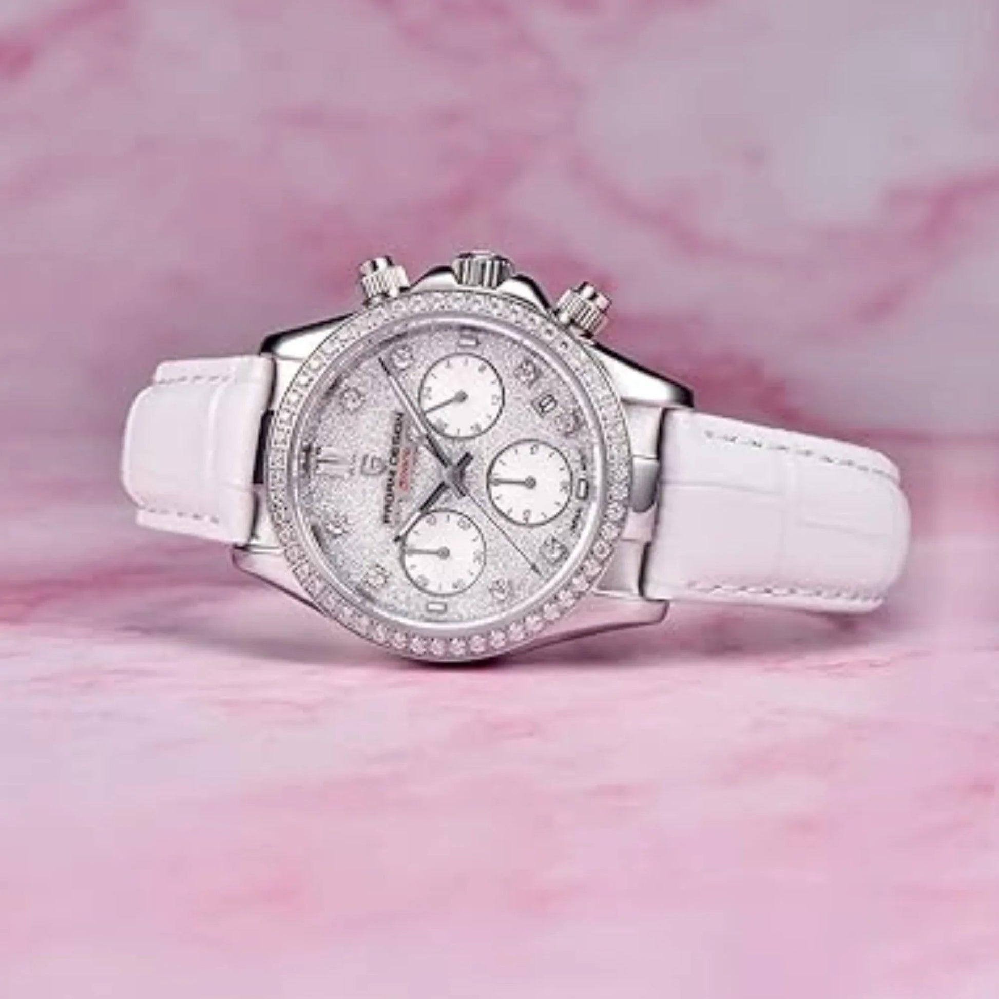 Pagani Design PD1730 Chronograph Date Quartz women's Watch - White Dial with White Strap - DREAM WATCHES