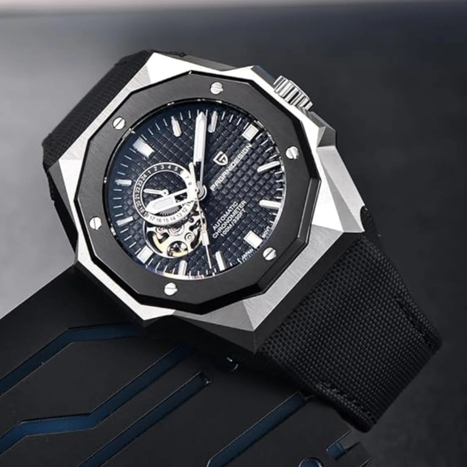 Pagani Design YS010 Men's Automatic Watch with NH39 Movement Leather Strap Waterproof Stylish and Unique Case Skeleton Face - Black - DREAM WATCHES