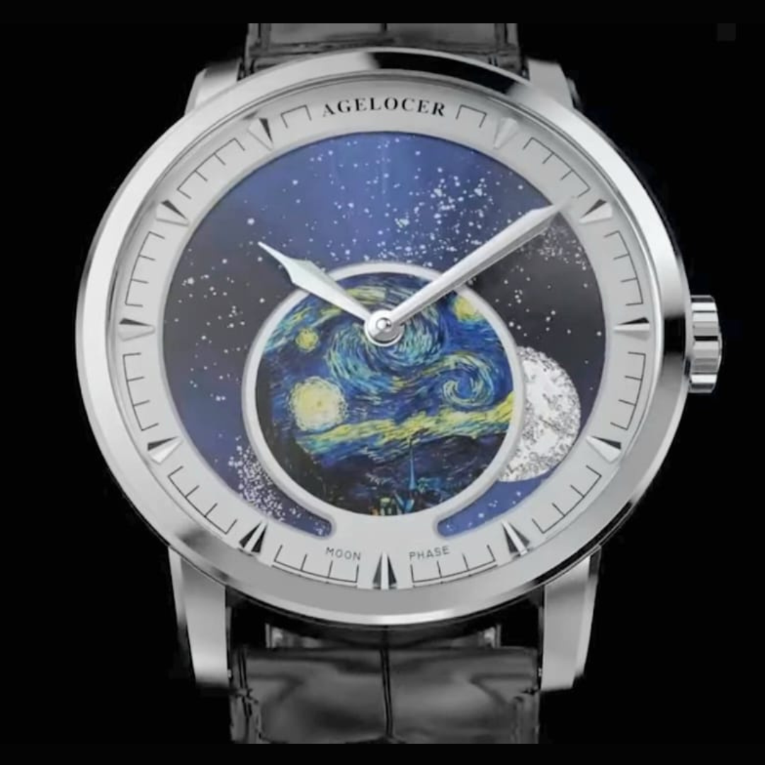 Agelocer Astronomer Men's Automatic Mechanical Glaxy Moonphase Watch