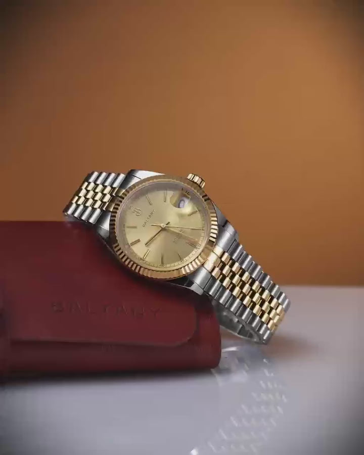 S4084 DJ Dress Watch for Men NH35 Movement Retro 36MM Automatic Wristwatch with Fluted Bezel