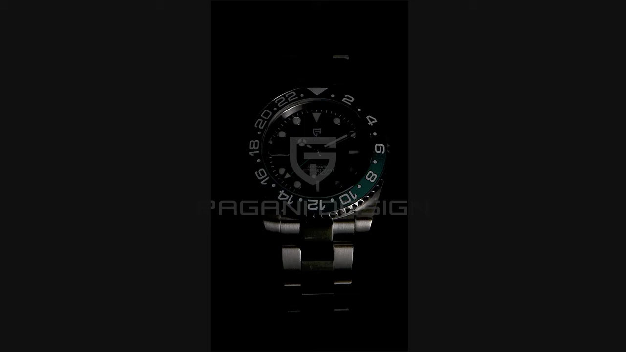 Pagani Design PD-1662 Waterproof Mechanical Automatic Watch Stainless Steel Men's 40MM Watch - Black