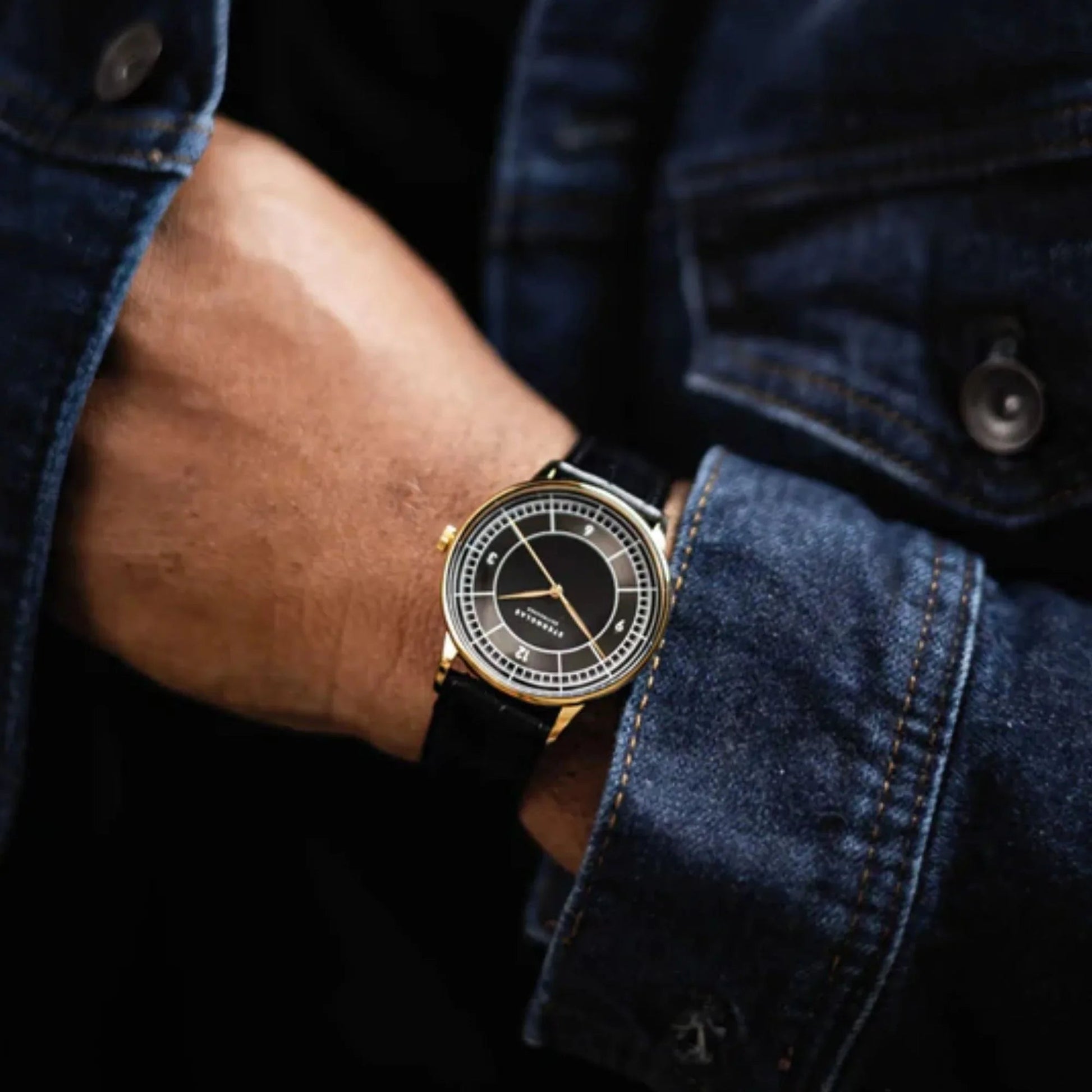 Quality Leather Watch Band/Strap with butterfly buckle - Black (20 mm) - DREAM WATCHES