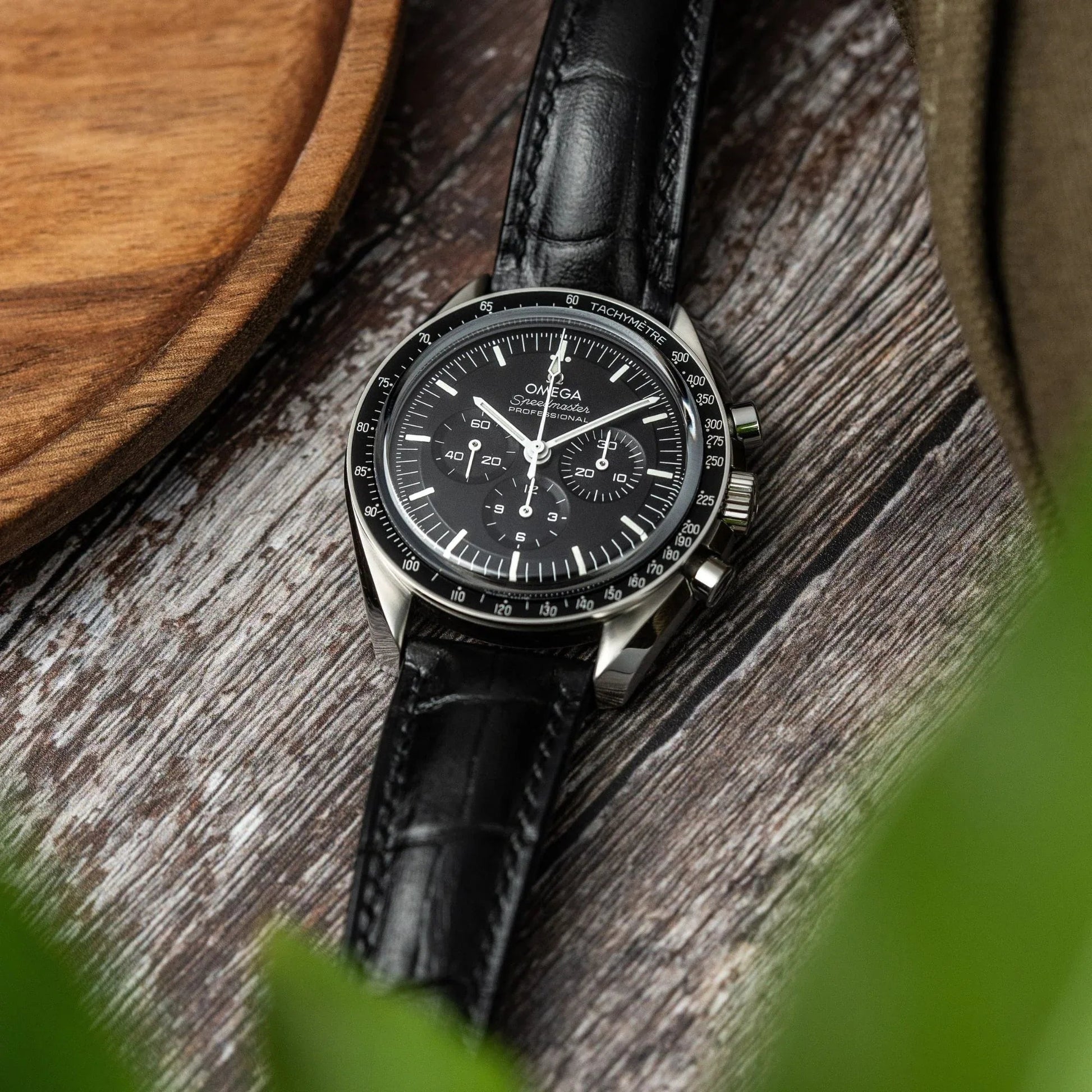 Quality Leather Watch Band/Strap with butterfly buckle - Black (22 mm) - DREAM WATCHES