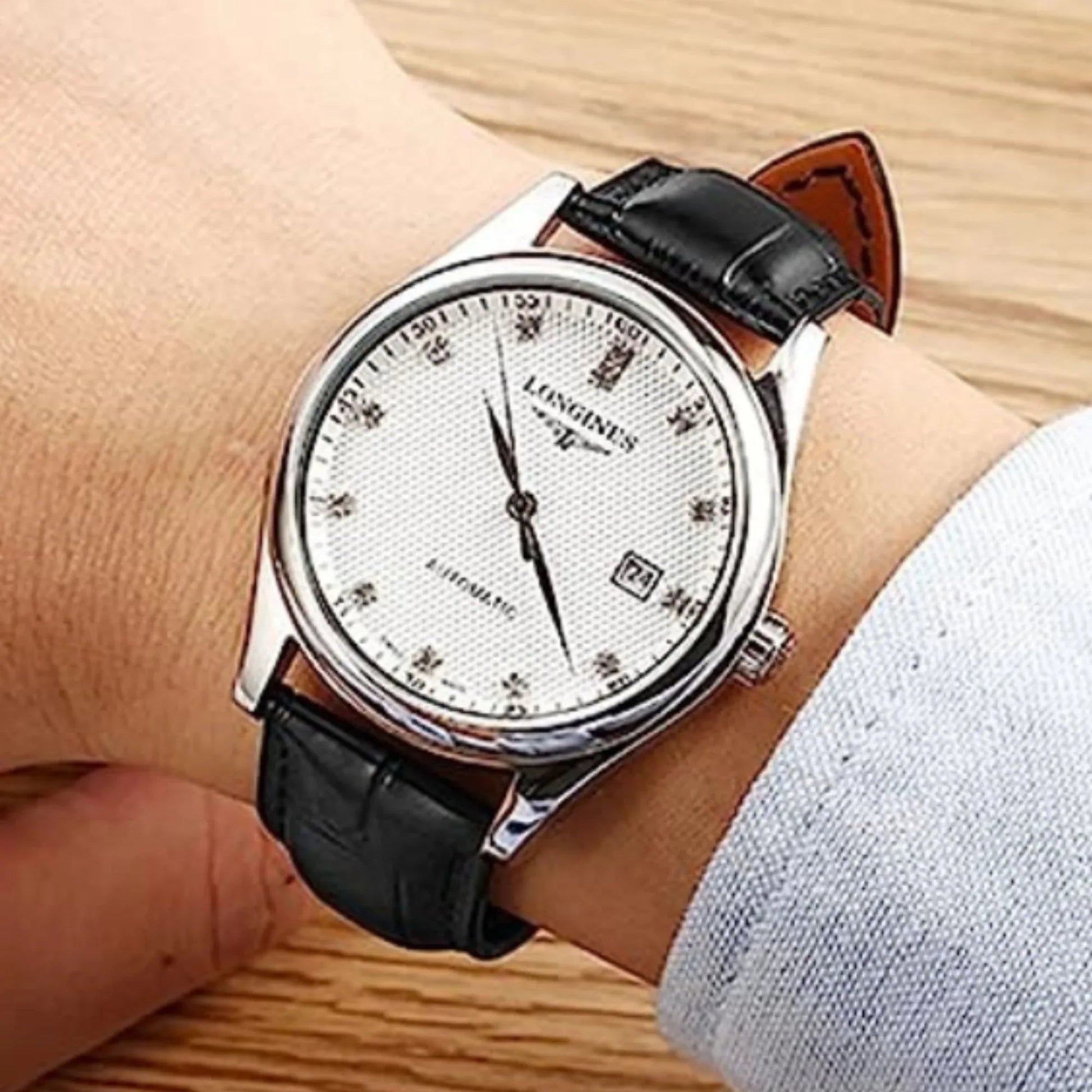 Quality Leather Watch Band/Strap with butterfly buckle - Black (22 mm) - DREAM WATCHES