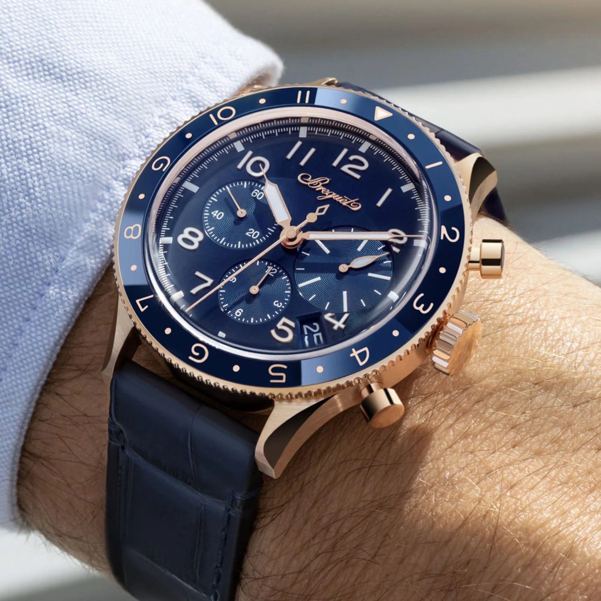 Quality Leather Watchbands Watch Band/Strap with butterfly buckle - Blue (20 mm) - DREAM WATCHES