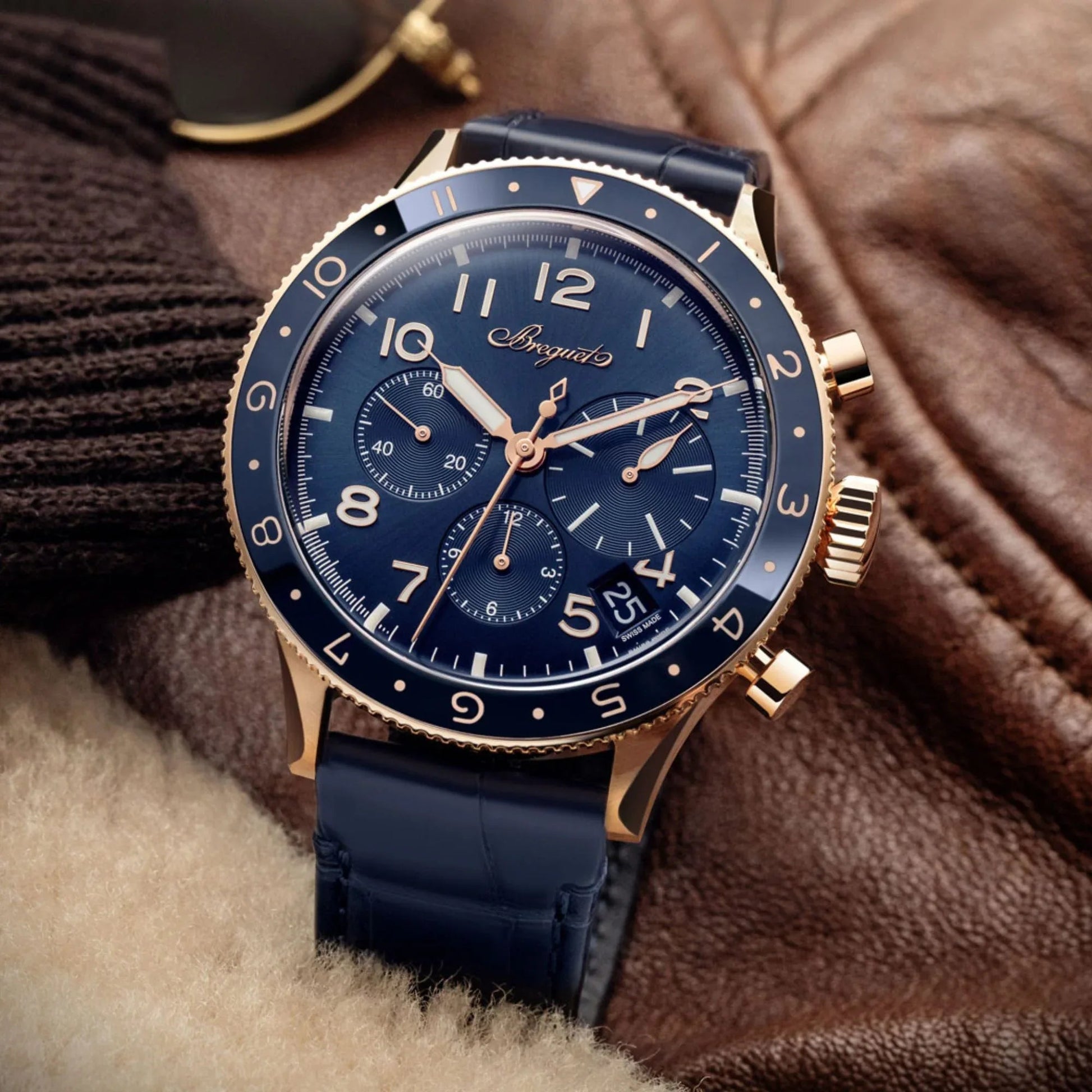 Quality Leather Watchbands Watch Band/Strap with butterfly buckle - Blue (20 mm) - DREAM WATCHES