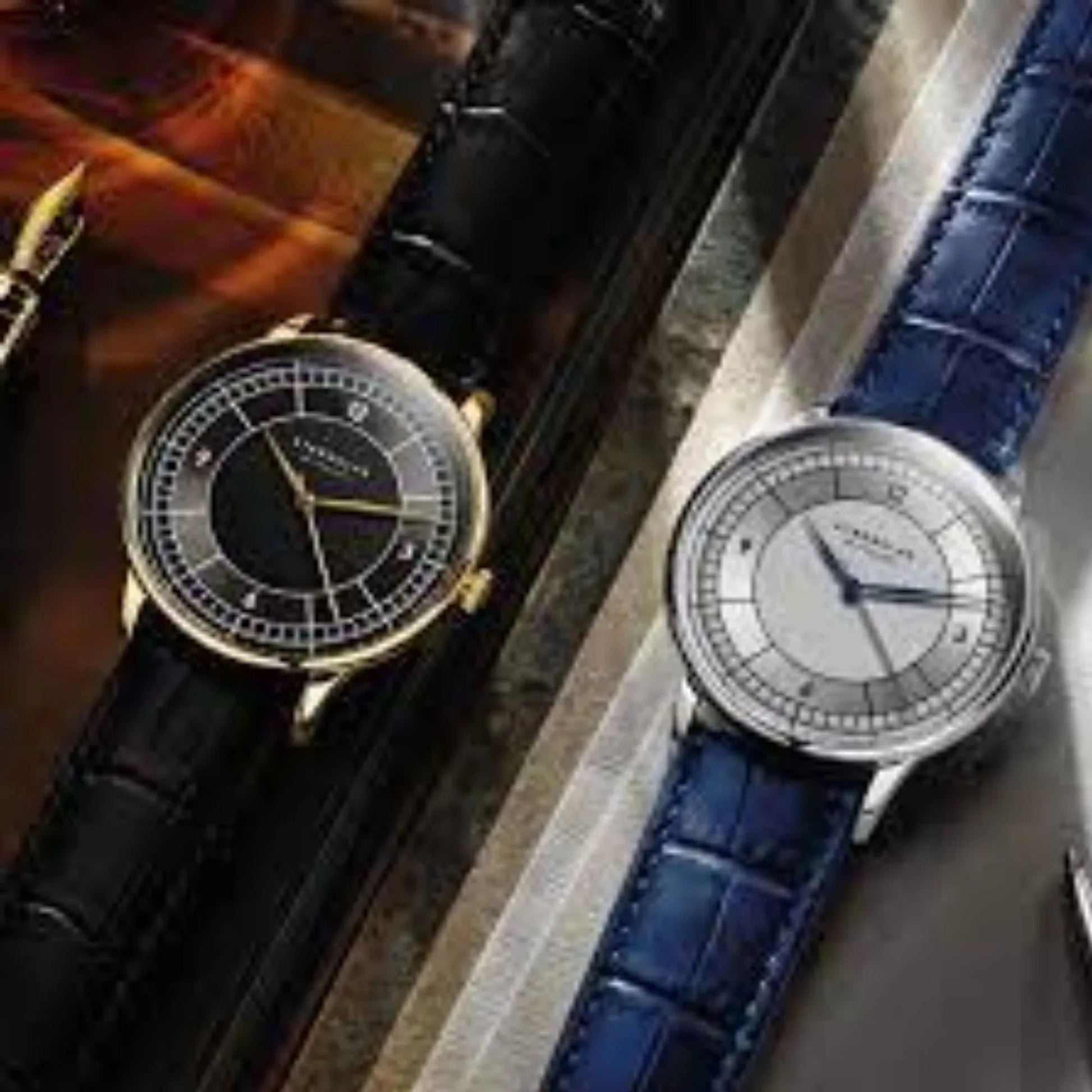 Quality Leather Watchbands Watch Band/Strap with butterfly buckle - Blue (22 mm) - DREAM WATCHES