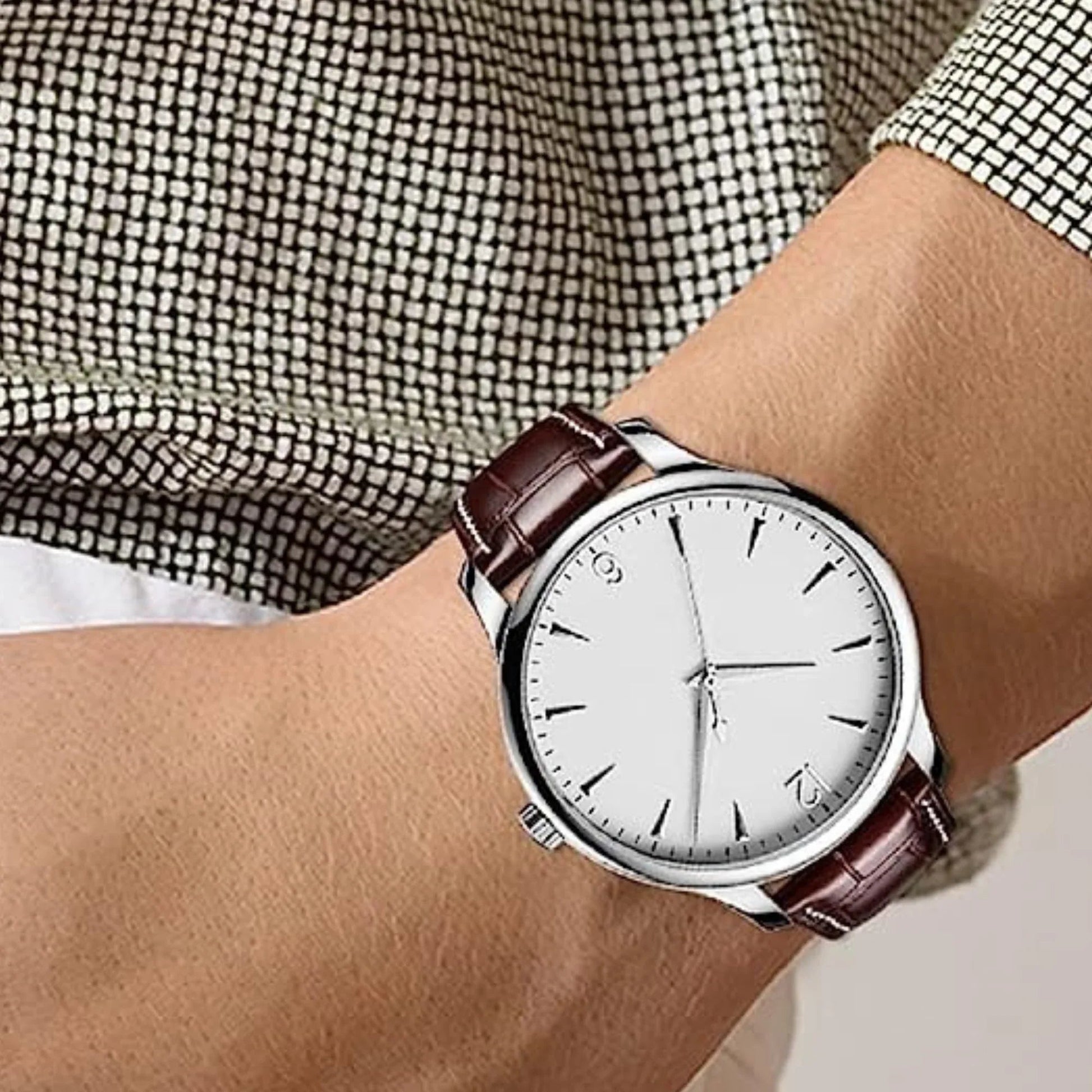 Quality Leather Watchbands Watch Band/Strap with butterfly buckle - Brown (20 mm) - DREAM WATCHES