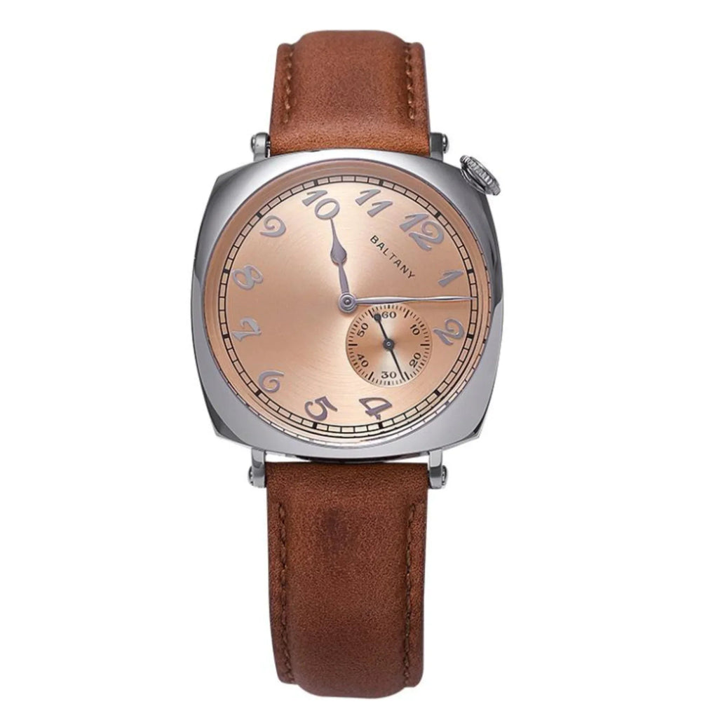 Retro American 1921 Cockeyed Dial Automatic Watch S4046 - Salmon Dial - DREAM WATCHES