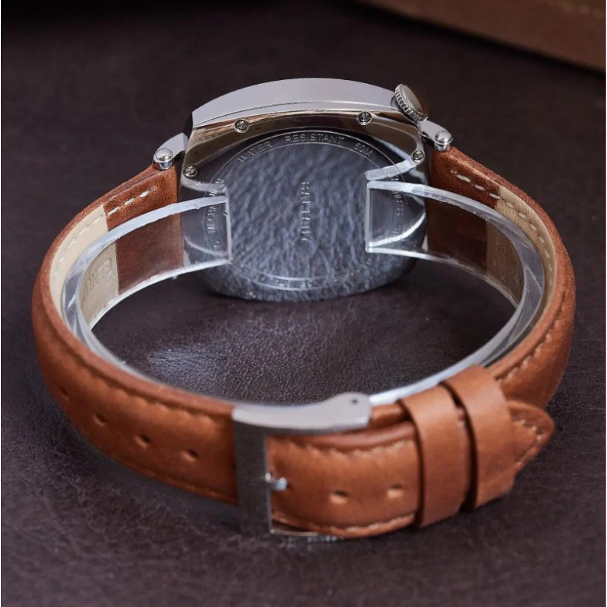 Retro American 1921 Cockeyed Dial Automatic Watch S4046 - Salmon Dial - DREAM WATCHES