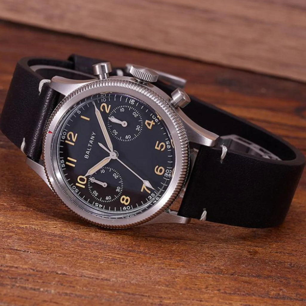Rotating Bezel Quick Reset 6S21 Movement Affordable Chronograph S5054 - Black Dial - DREAM WATCHES