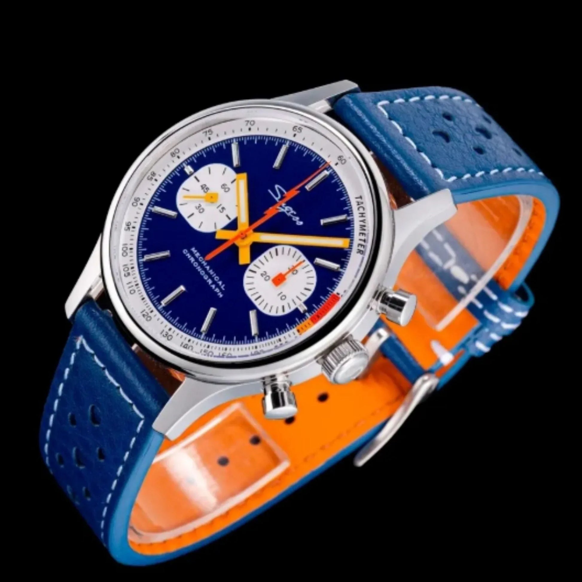 S387F Dark Blue Mechanical Chronograph 40 mm V2 - DREAM WATCHES