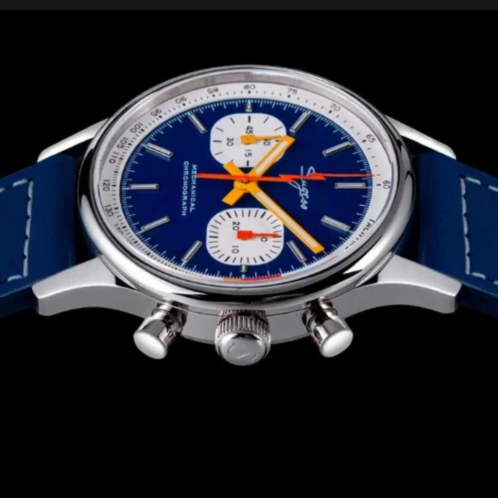 S387F Dark Blue Mechanical Chronograph 40 mm V2 - DREAM WATCHES