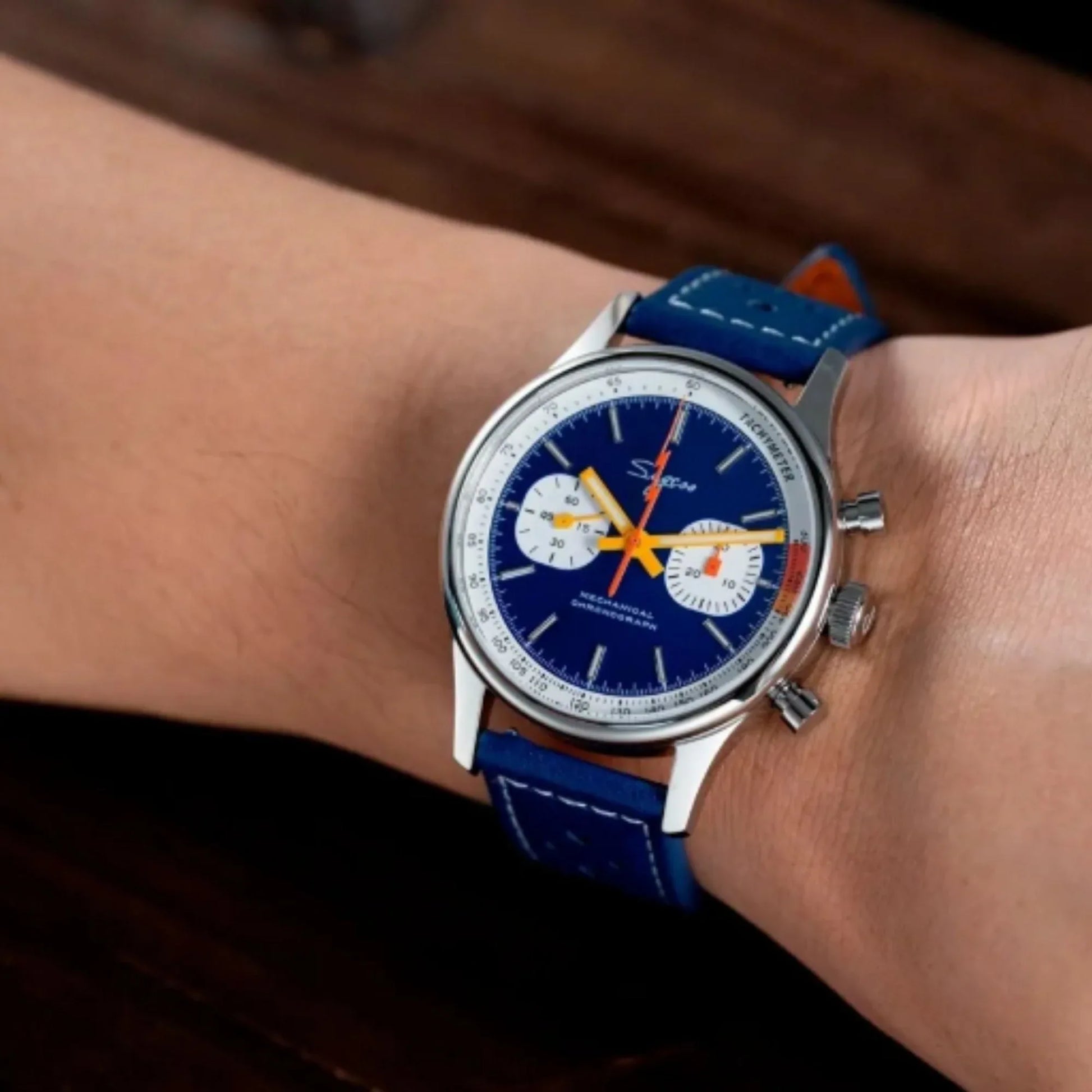 S387F Dark Blue Mechanical Chronograph 40 mm V2 - DREAM WATCHES