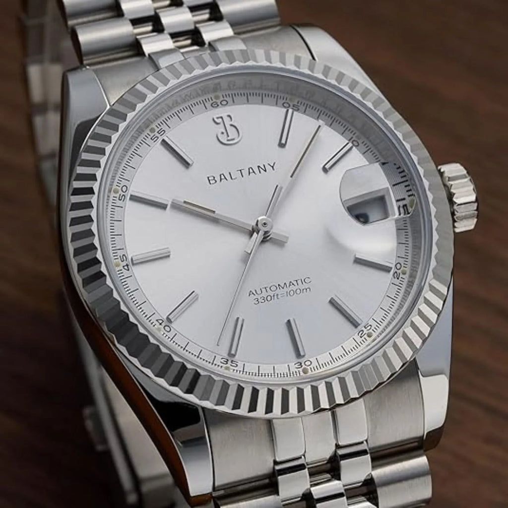 S4084 DJ Dress Watch for Men NH35 Movement Retro 36MM Automatic Wristwatch with Fluted Bezel - DREAM WATCHES