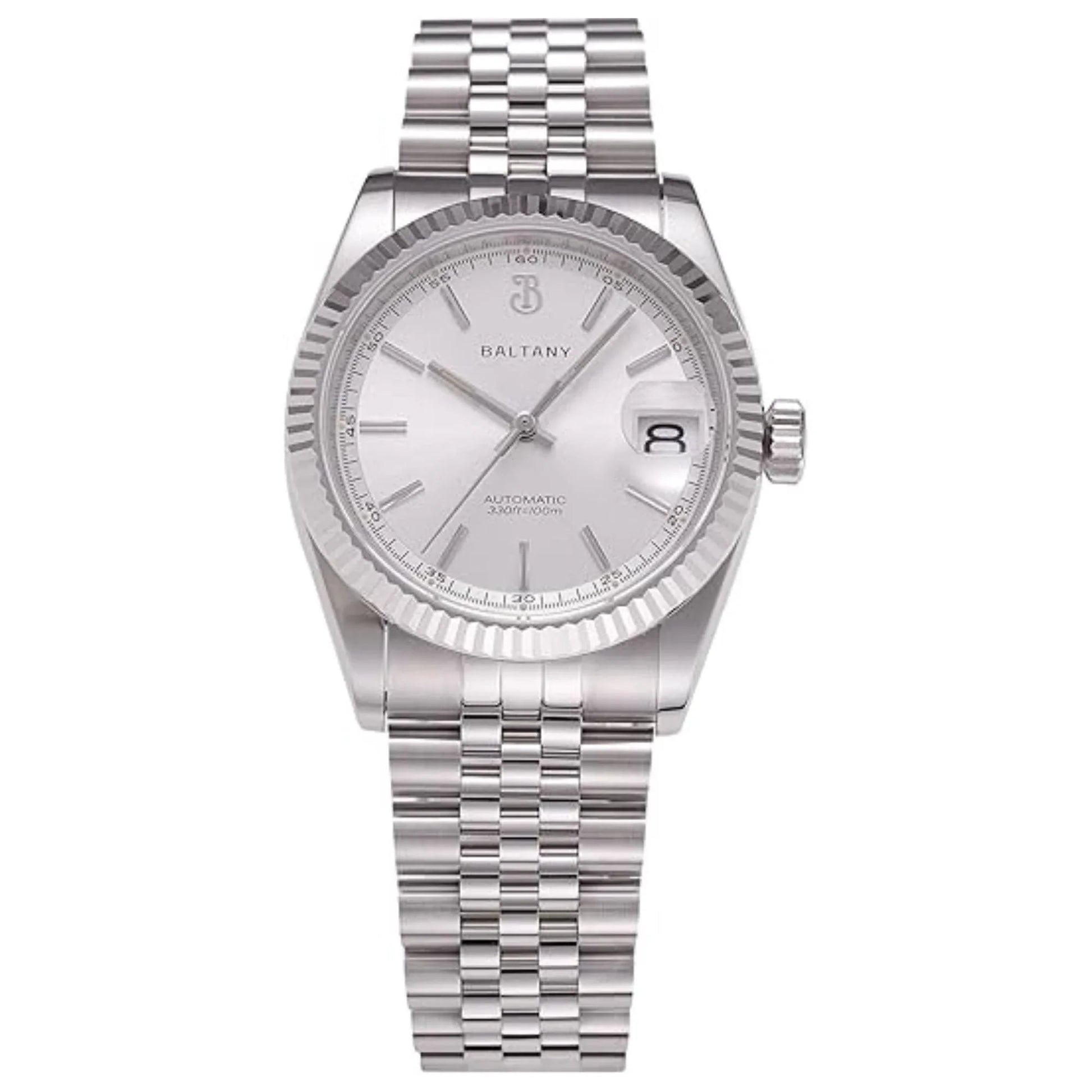 S4084 DJ Dress Watch for Men NH35 Movement Retro 36MM Automatic Wristwatch with Fluted Bezel - DREAM WATCHES