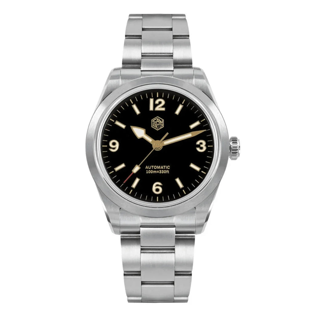 San Martin 38mm Enamel Dial Explore Watch SN0107-G4 - Black - DREAM WATCHES
