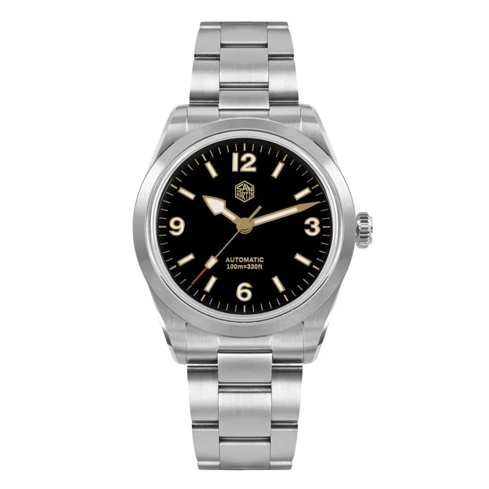 San Martin 38mm Enamel Dial Explore Watch SN0107-G4 - Black - DREAM WATCHES
